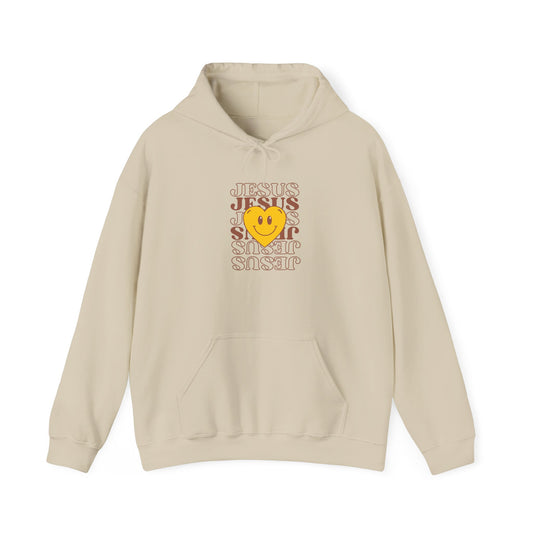 Jesus Smiley Hooded Sweatshirt